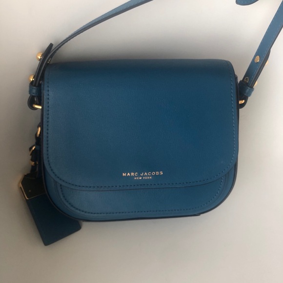 NWT $295 Marc Jacobs Mini Rider Leather Crossbody Bag in Dark Teal! - Picture 4 of 12